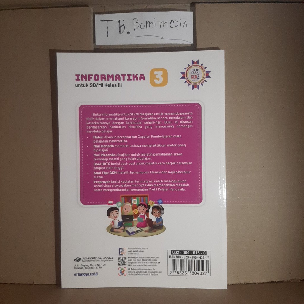 Jual Buku INFORMATIKA Anak Sekolah Kelas 3 SD/MI Kurikulum Merdeka ...