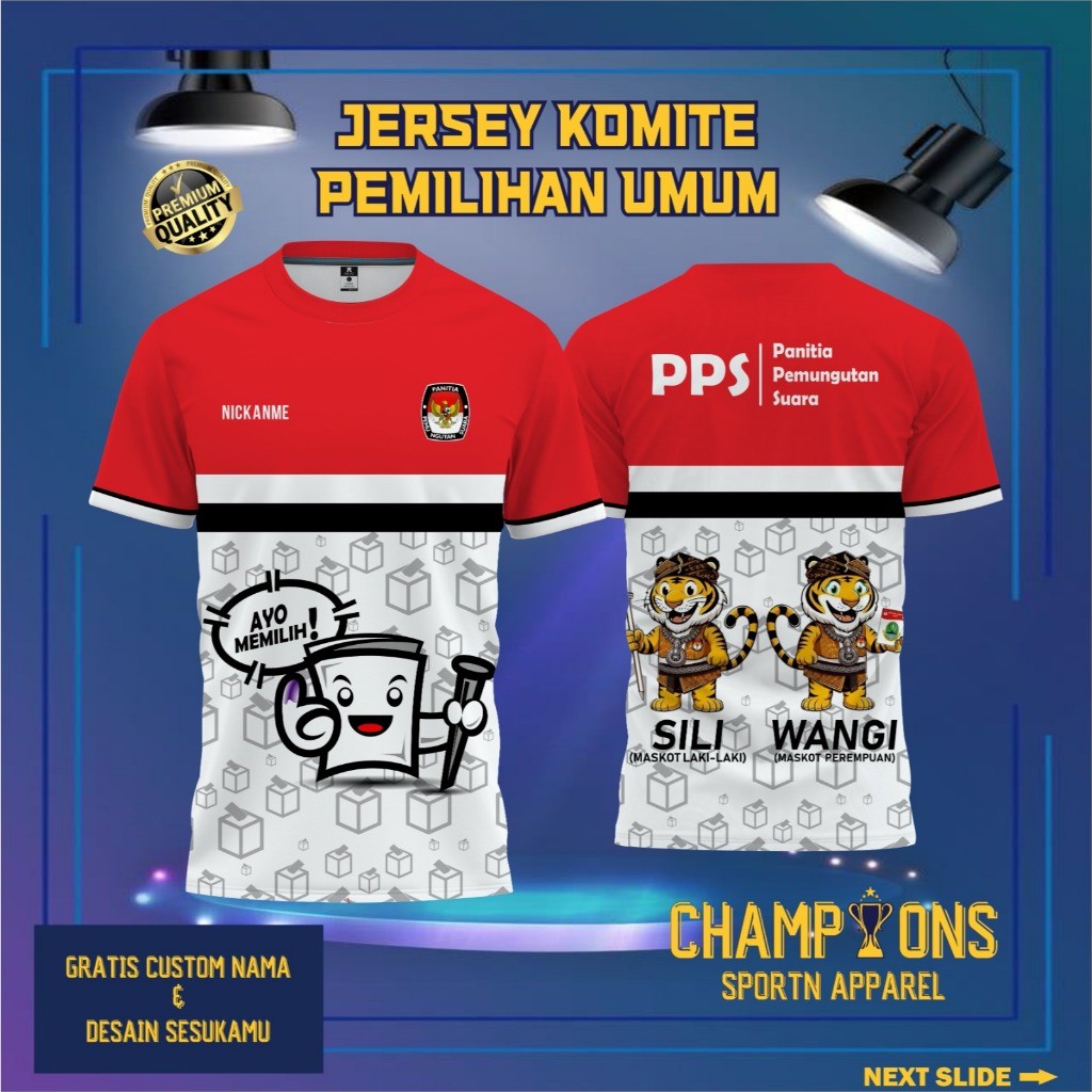 Jual Baju Jersey PPS KPPS Pilkada 2024 - Free Custom Nama dan ganti ...