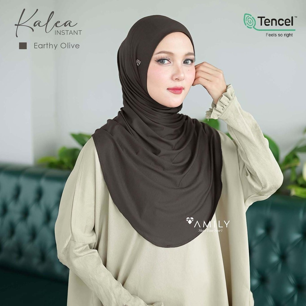 AMILY Kalea Hijab Instan Jilbab Bergo Tencel Modal Terbaru Polos Premium