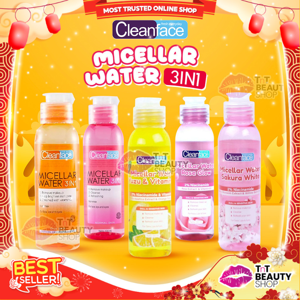 Jual Cleanface 3in1 Micellar Water Normal Skin - Oily Skin - 100ml ...