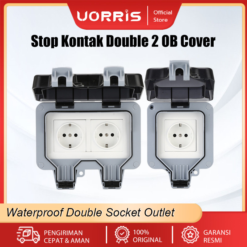 Jual Stop Kontak Double 2 OB Cover Model Broco Atlantic Waterproof ...