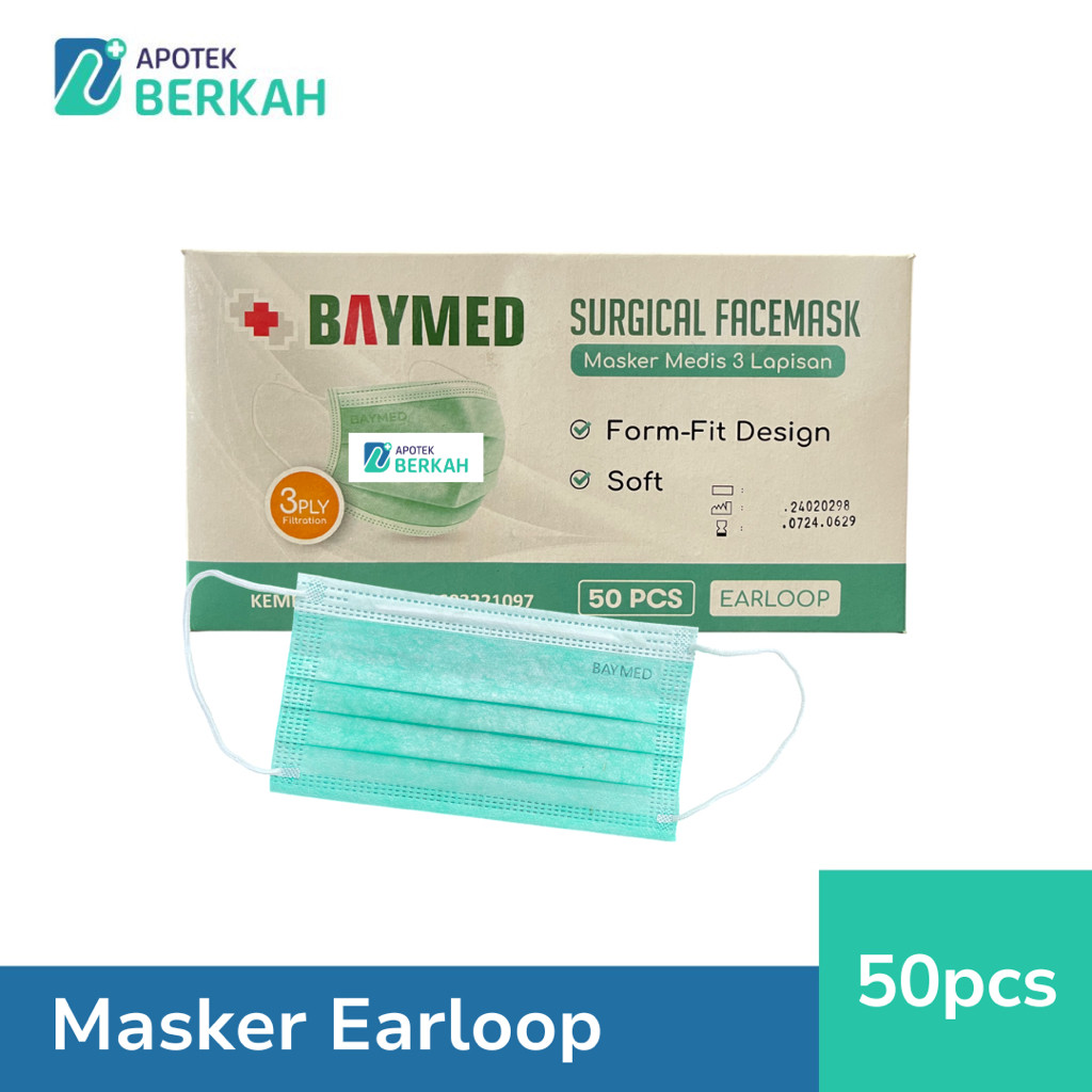Jual Baymed Surgical FaceMask Masker Earloop - 50 Pcs | Shopee Indonesia
