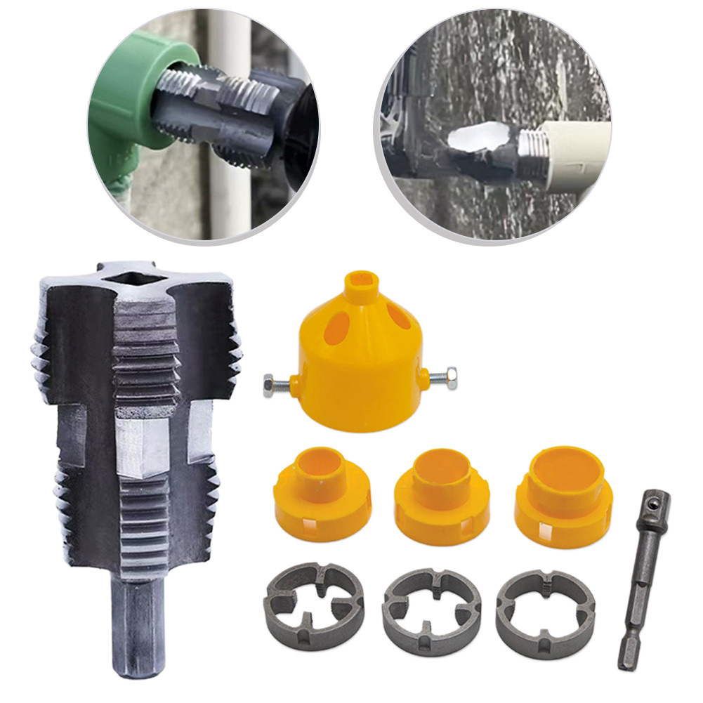Jual 9pcs/Set PVC Pipe Threader Kit Pipe Threader Pipe Round Die 4/6 ...
