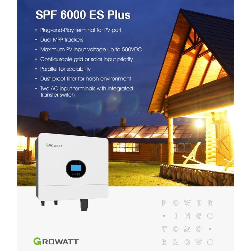 Jual Growatt 5000W / 5000VA Off-Grid Storage Inverter SPF 5000 ES ...