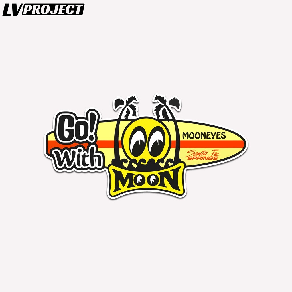 Jual Stiker Mooneyes Laminasi Glossy 10cm Go With Moon Sticker Logo ...