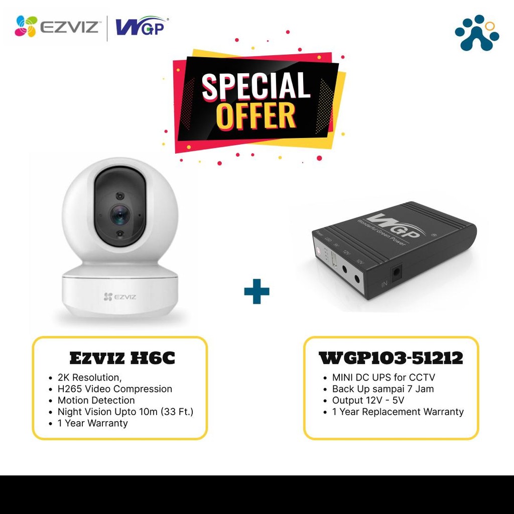 Jual EZVIZ H6C 2MP IP Cam Wireless 360° Pan Tilt Camera CCTV WiFi ...