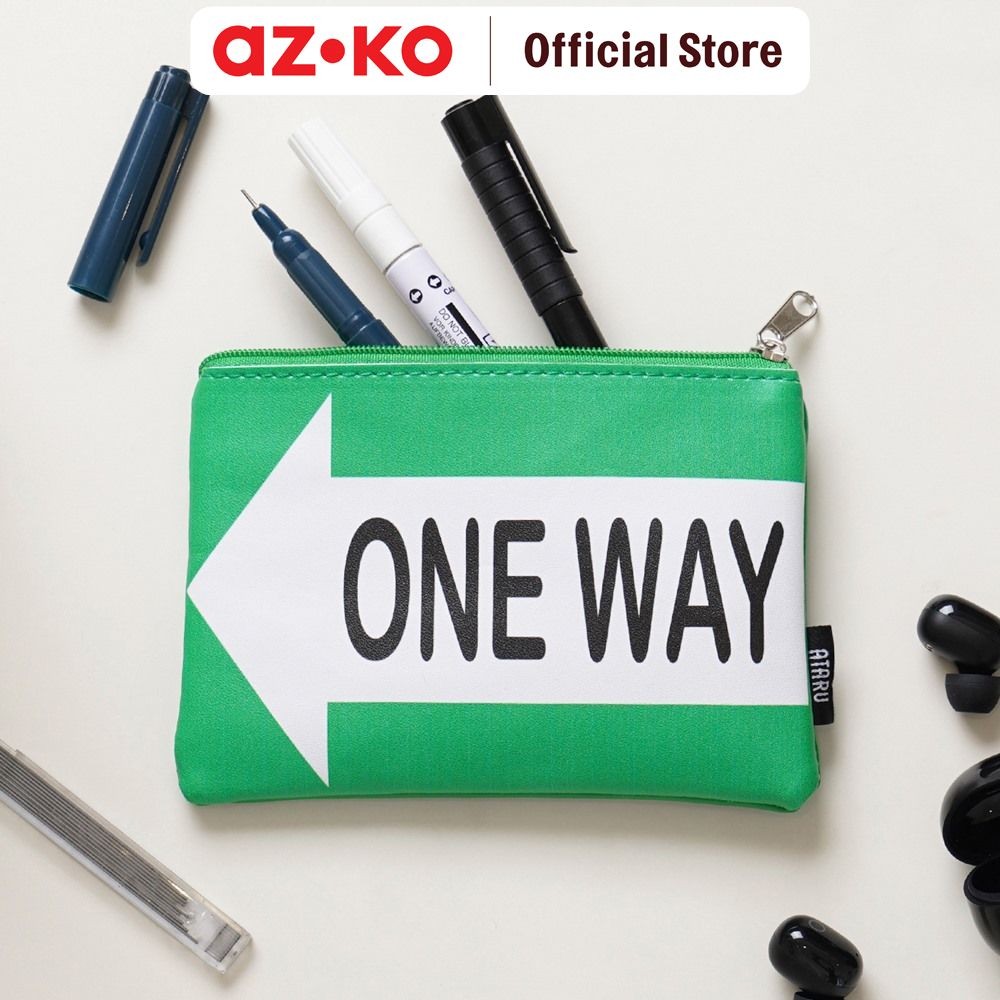 Jual AZKO Ataru 15x10 cm Zipper Pouch One Way - Hijau Kantong Organizer ...