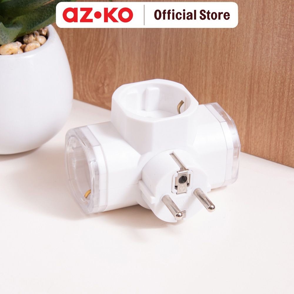 Jual AZKO Krisbow Steker T-Arde 3 Arah 8817 - Putih Electric Socket ...