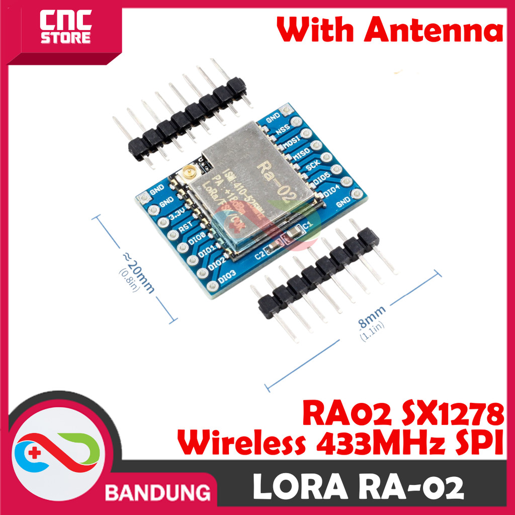 Jual MODUL LORA RA-02 RA02 SX1278 WIRELESS 433MHZ SPI INCLUDE ANTENNA-A ...