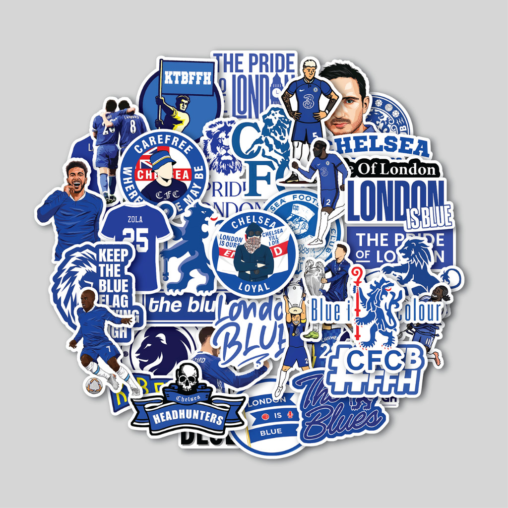 Jual STICKER PACK CHELSEA | STICKER TUMBLER | STIKER LAPTOP KOPER HELM ...