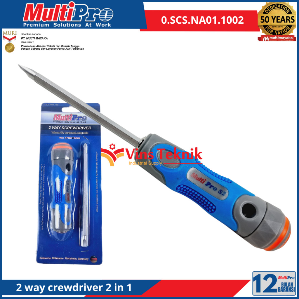 Jual Obeng Bolak Balik Min Plus 2 Way Screwdriver Multipro 2 in 1 ...