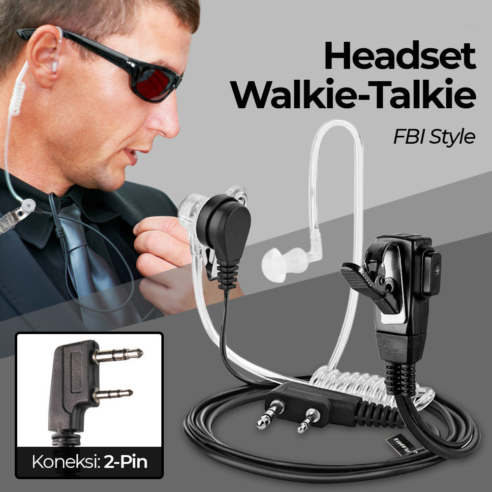 Jual Headset Earphone Walkie Talkie FBI Style Radio Pengawasan Keamanan ...