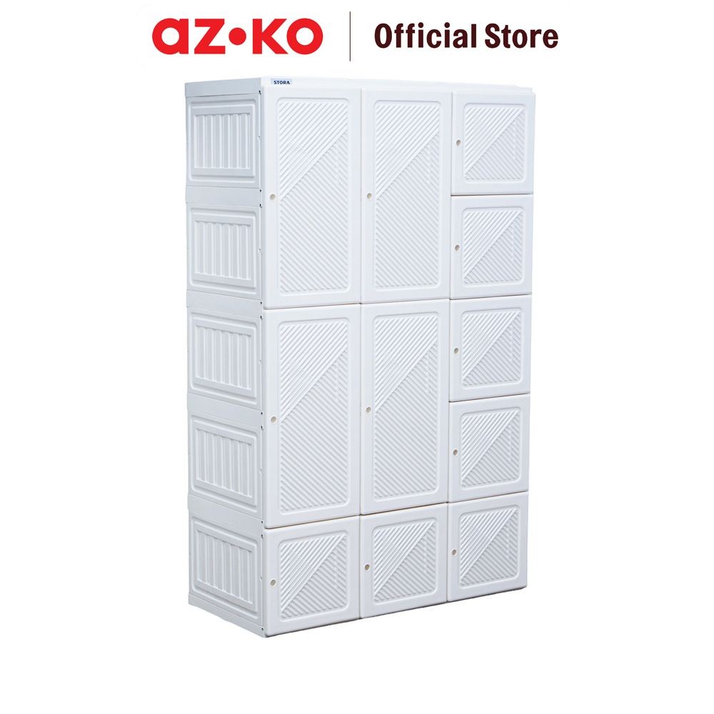 Jual AZKO Stora Lemari Pakaian Lipat 11 Pintu - Putih Wardrobe Storage ...
