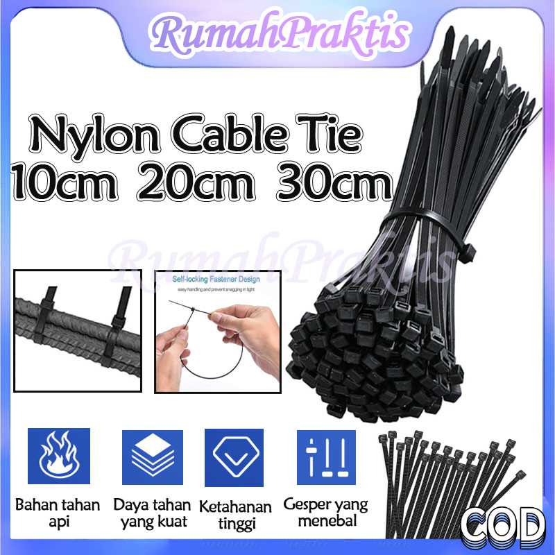 Jual Nylon Cable Tie 10cm 20cm 30cm /Kabel Ties Isi 100pcs/ Insulok 10 ...