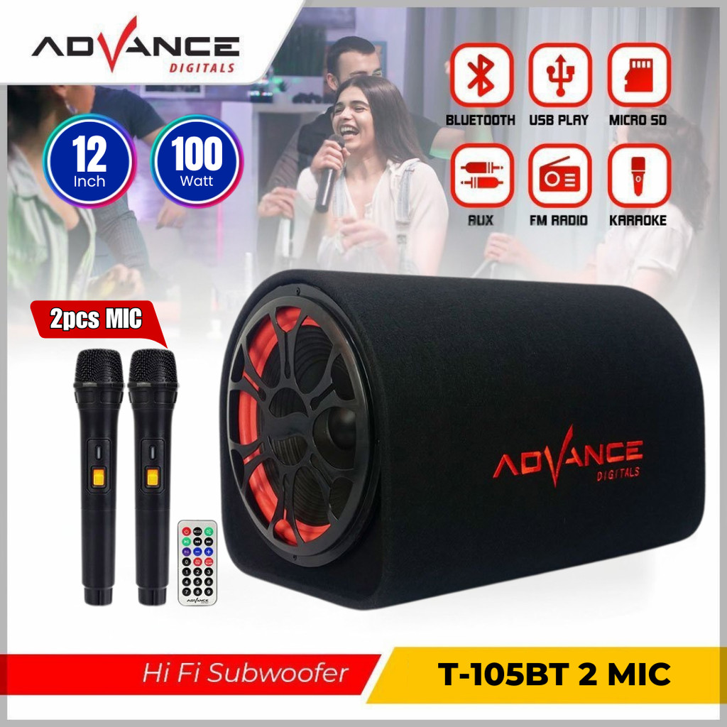 Advance Speaker Bluetooth (Dapat dihubungkan ke mobil)Karaoke Portable Multimedia Speaker Subwoofer System Speaker Motor +MIC T101/102/103/104/105BT