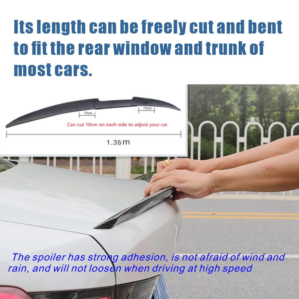 Jual DIY Car Rear Trunk Boot Lip Spoiler Adjustable Rear Wing Spoiler ...