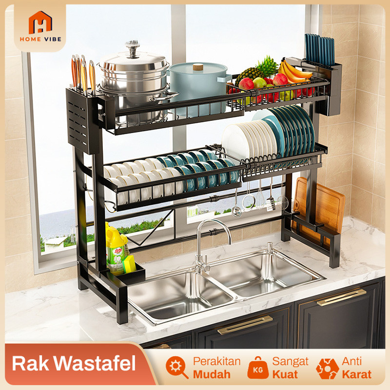 Jual Rak Wastafel Cuci Piring Terbuka Rak Piring Wastafel Rak Dapur ...