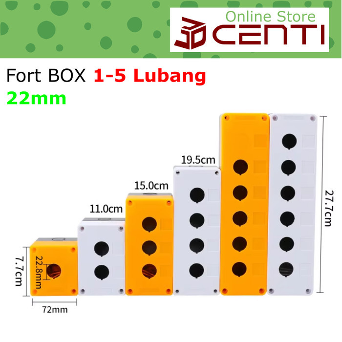 Jual Fort Control Box 1 2 3 4 5 Lubang 22mm Hole Emergency Push Button ...