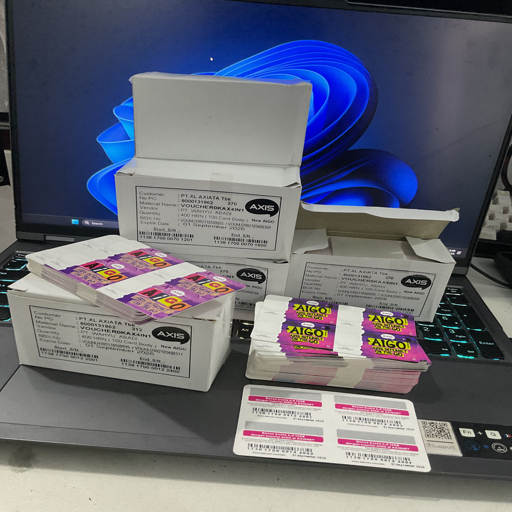 Voucher Kosong Axis 1 Box 400 SN Nasional exp hingga 2028