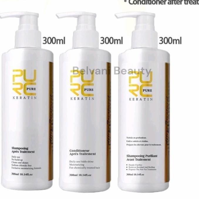 Shampo PURC Keratin Treatment Daily Shampo /Conditioner Dan Purifying Shampoo Keratin Hair Treatment Perawatan Rambut 300ml (BISA COD)