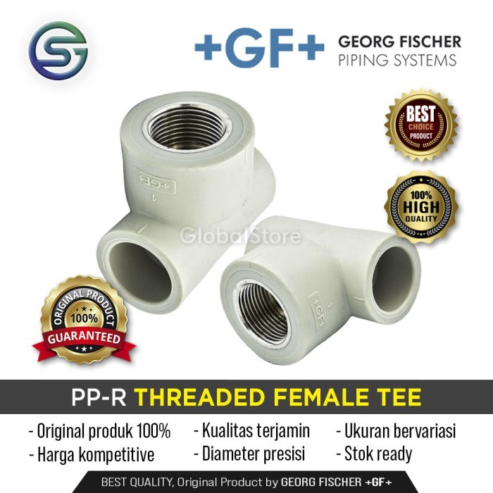 Jual PP-R THREADED FEMALE TEE d20 d25 d32 Semua Ukuran / Georg Fischer ...