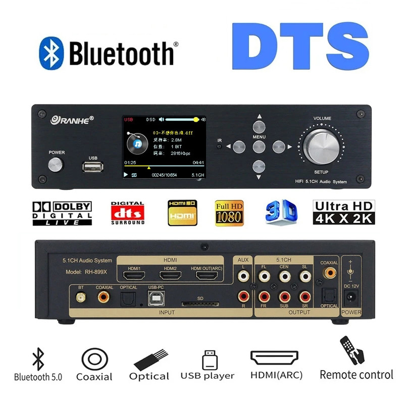 Jual DTS Digital 5.1 Decoder Digital to Analog Audio Converter HDMI2.0 ...