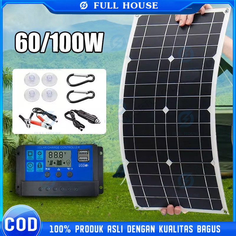 Jual Full House！ 100W SOLAR PANEL PANEL SURYA PEMBANGKIT LISTRIK TENAGA ...