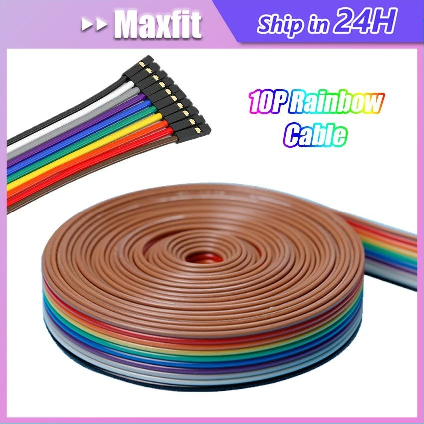 Jual 5M Kabel Pelangi 10P Rainbow Cable Warna Pipih 10 Jalur Serabut ...
