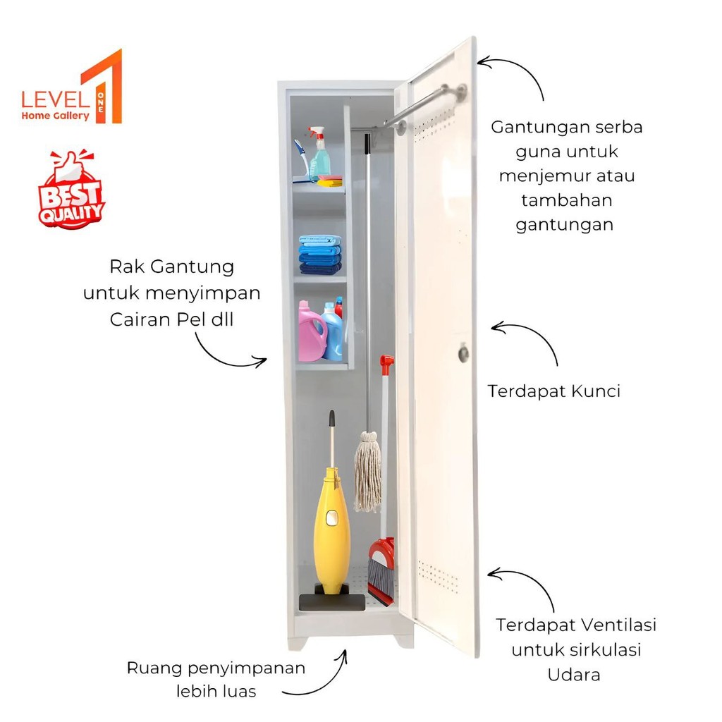 Jual Cleaning Cabinet 1 Pintu Swing | Lemari Sapu Besi 1 Pintu ...