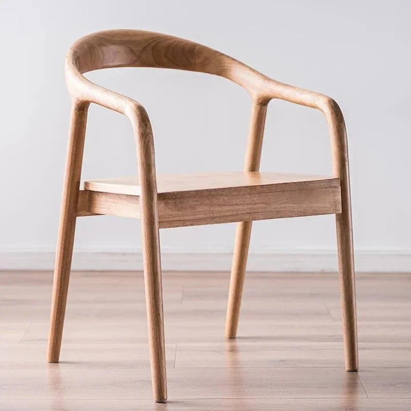 Jual Nordic Simple Dining Chair Wooden Backrest Stool Designs Armrests ...