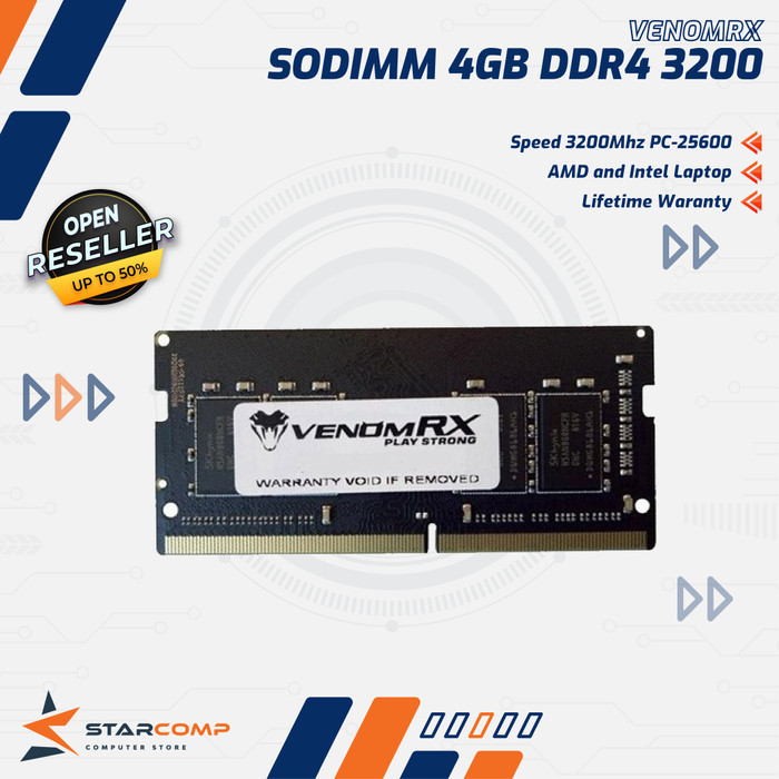Jual SODIM VENOM RX 4GB DDR4 3200 Mhz RAM LAPTOP | Shopee Indonesia