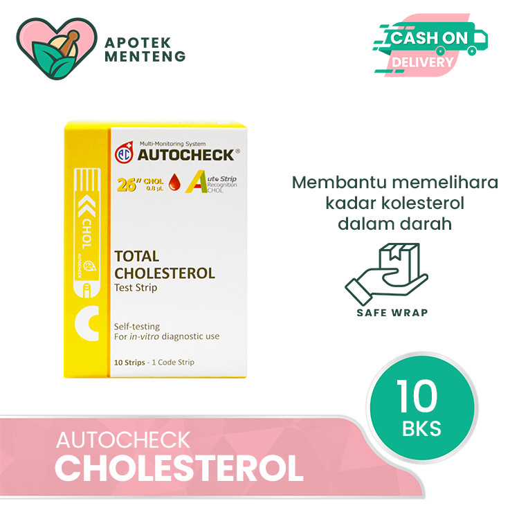 Jual Strip Autocheck Cholesterol Isi 10 Strip - Alat Strip Tes