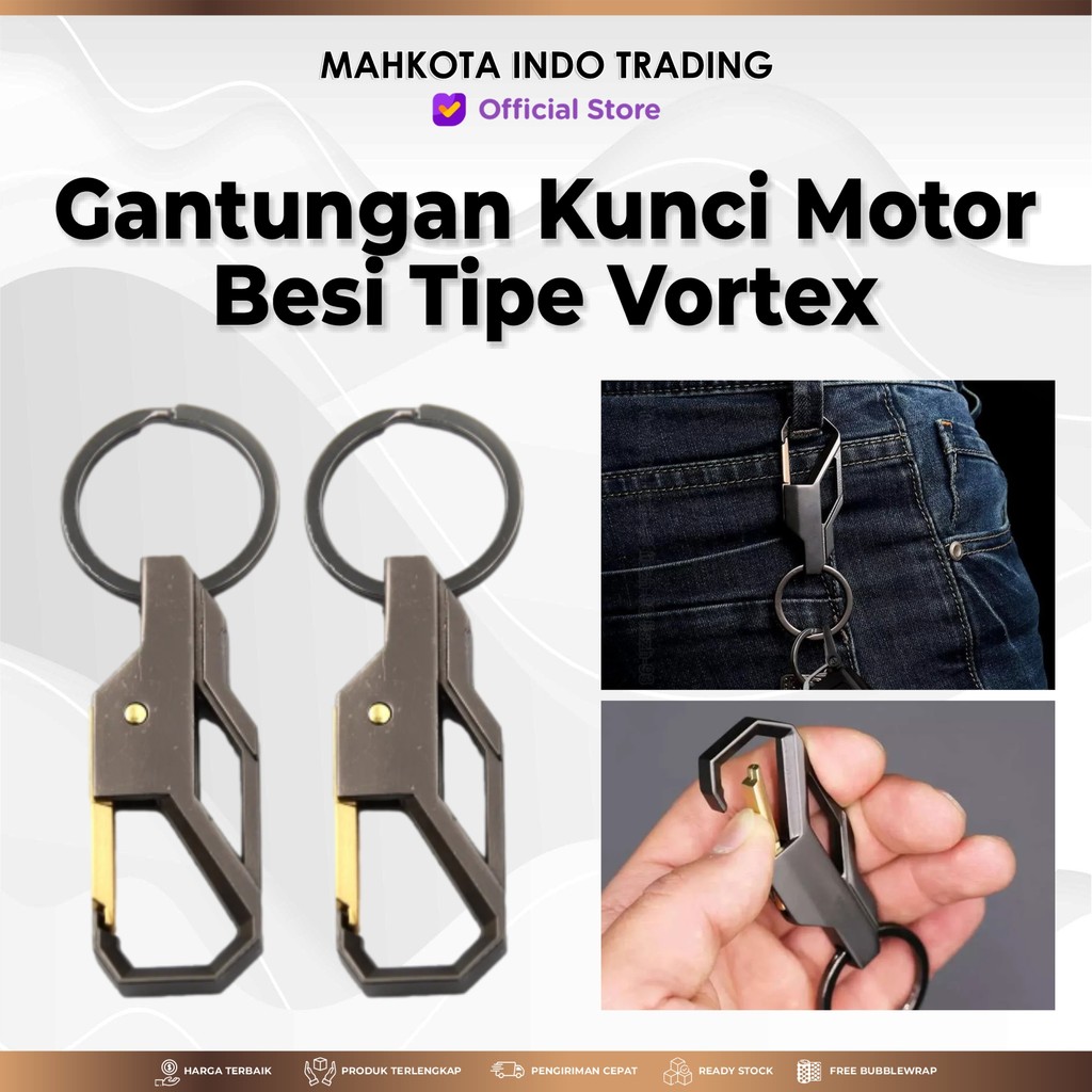 Jual Gantungan Kunci Keychain Vortex Metal Motor Mobil Besi Kulit ...