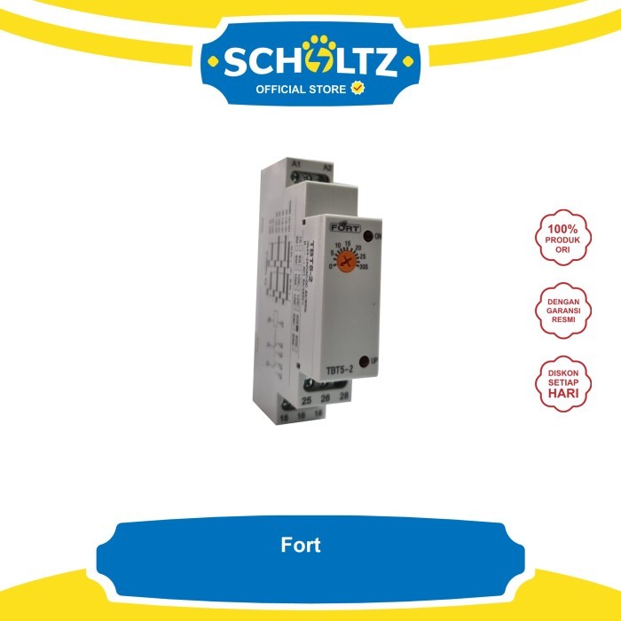 Jual FORT DIN RAIL TIMER-ON DELAY, SINGLE TIME RANGE-24-240VAC/DC FBT5 ...