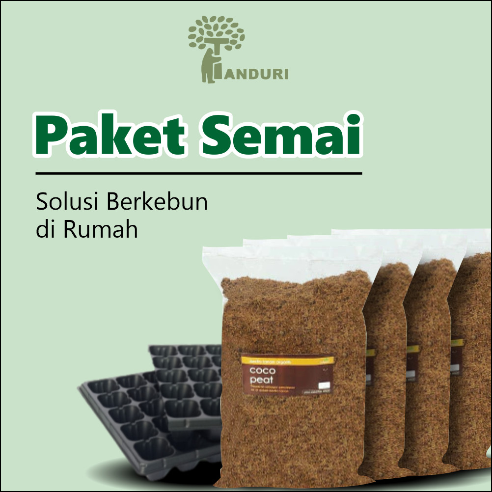 TANDURI - Paket Semai Tanaman Organik Hidroponik Lengkap Tray Semai Cocopeat 1 Liter Benih Bibit Biji Sayuran Unggul Berkualitas Peralatan Berkebun Praktis Starter Kit Untuk Pemula Isi Komplit Mudah Digunakan Media Tanam Cocopeat Serbuk Hasil Panen Lebat