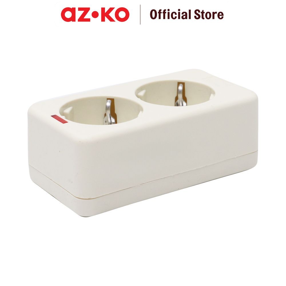 Jual AZKO Krisbow Stop Kontak 2 Soket - Putih Electric Socket Terminal ...