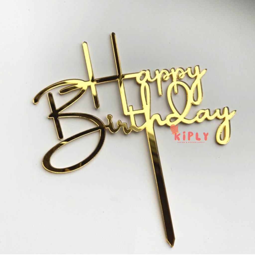 Jual Cake Topper HBD Acrylic Variasi/Cake topper HBD tusuk acrylic ...