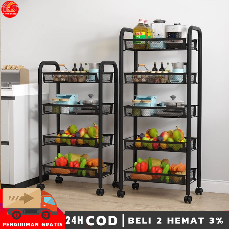 Jual Rak Dapur Susun Rak Bumbu Rak Oven Rak Multifungsi/Rak Troli 4 ...