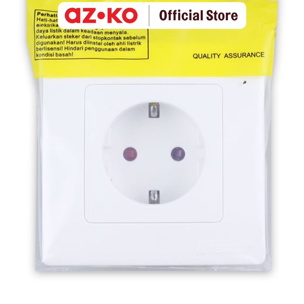 Jual AZKO Krisbow Stop Kontak Arde - Putih Electric Socket Terminal ...