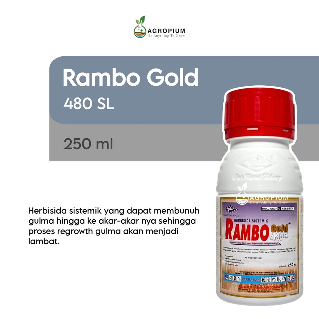 Jual Herbisida RAMBO GOLD 480 SL 250 ml Pembasmi Rumput Gulma | Shopee ...