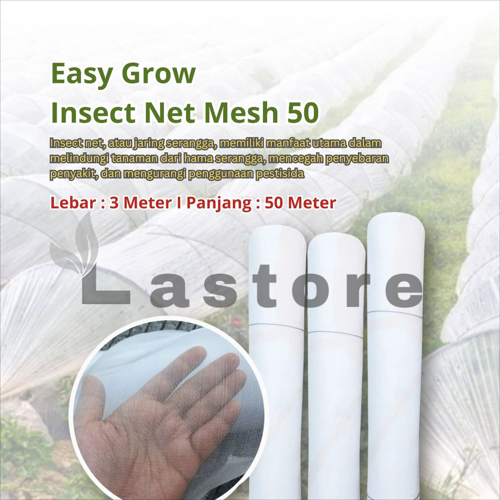 Jual Easy Grow Insect Net Putih Lebar 3 Meter 1 Roll Panjang 50 Meter ...