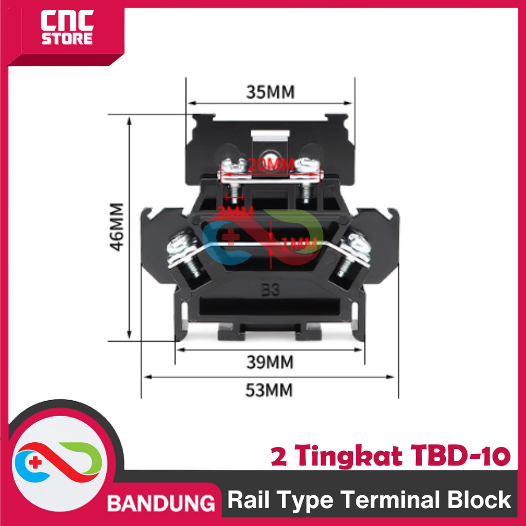Jual TERMINAL BLOCK 2 TINGKAT - Rail Type Terminal Block Dua Tingkat ...