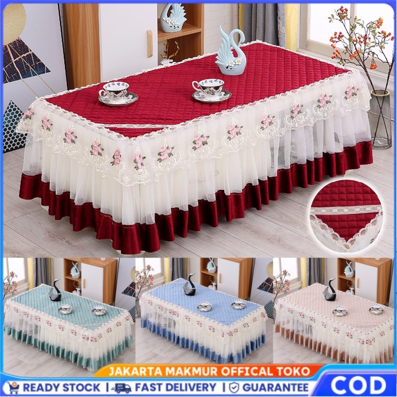 Jual Rectangle Lace Tablecloth Table Runner - Taplak Meja Renda ...