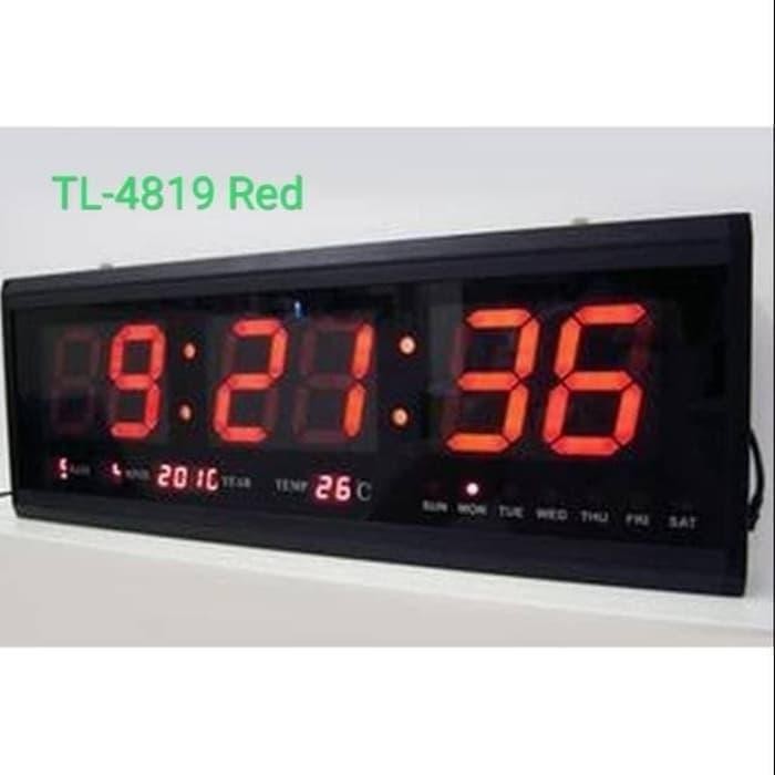 Jual jam digital dinding digital LED MERAH TL-4819 SIZE JUMBO | Shopee ...