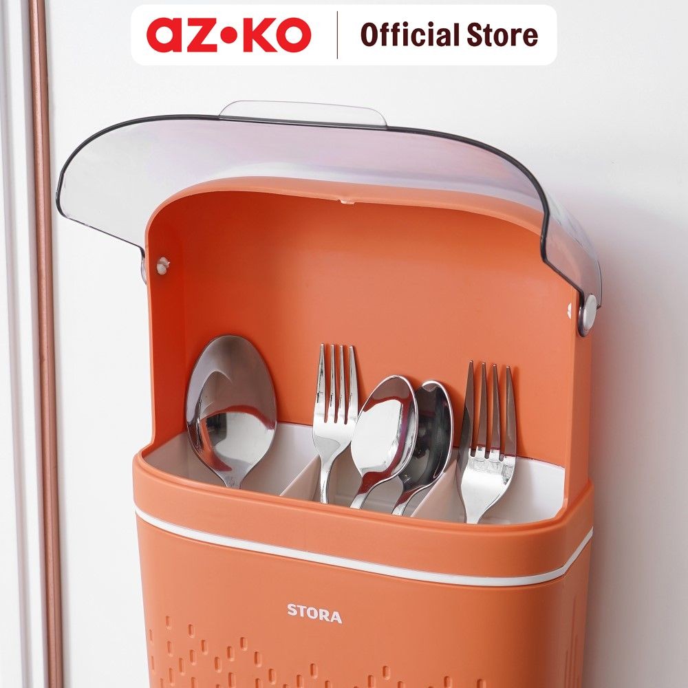 Jual AZKO Stora Tempat Alat Makan - Orange Kitchen Organizer Cutlery ...