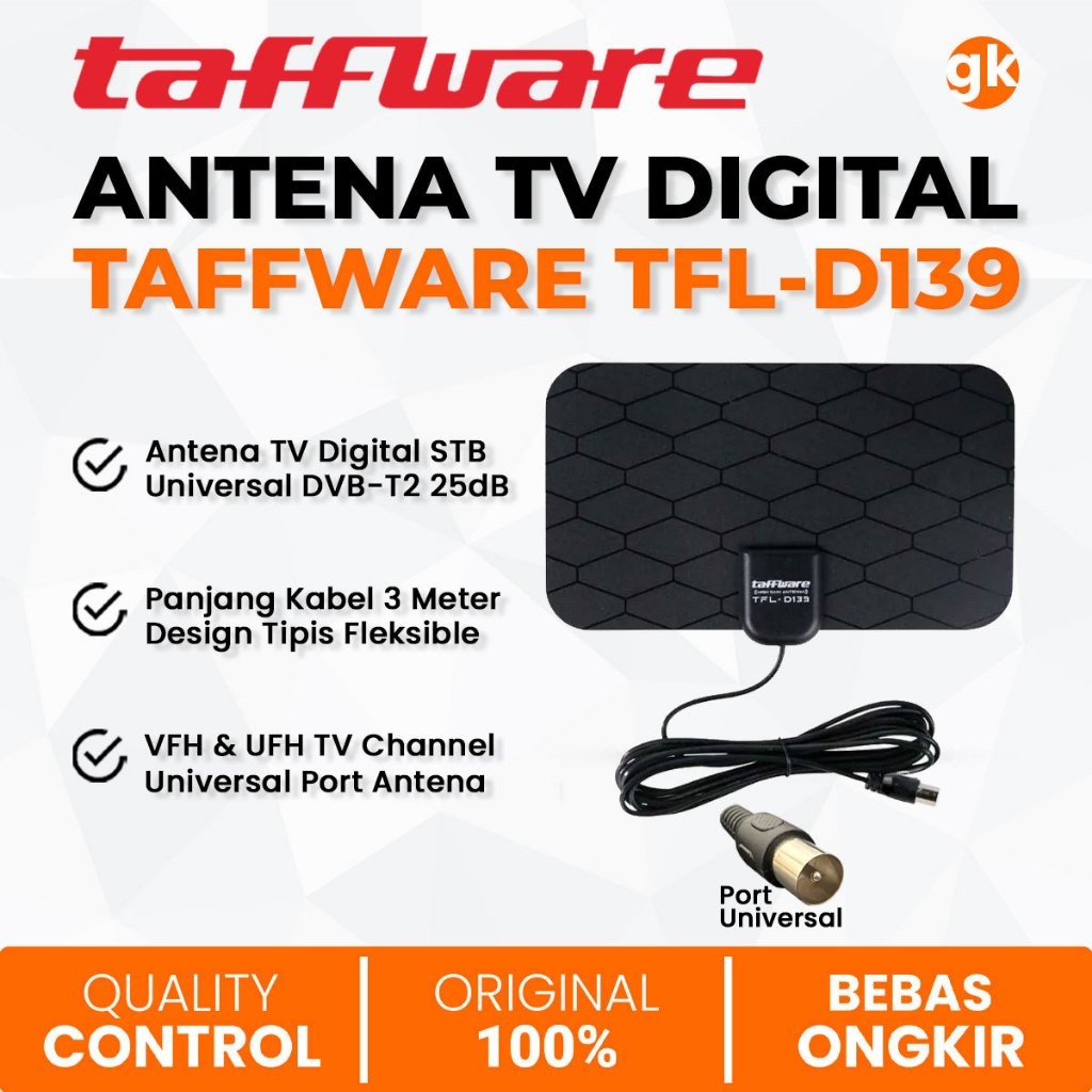 Jual Antena TV Digital Taffware TFL D139 High Gain 25-dB Indoor ...