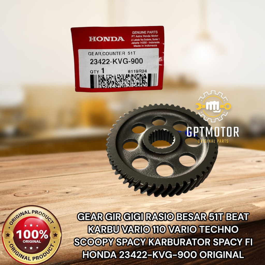 Jual GEAR GIR GIGI RASIO BESAR 51T BEAT KARBU VARIO 110 SCOOPY SPACY ...