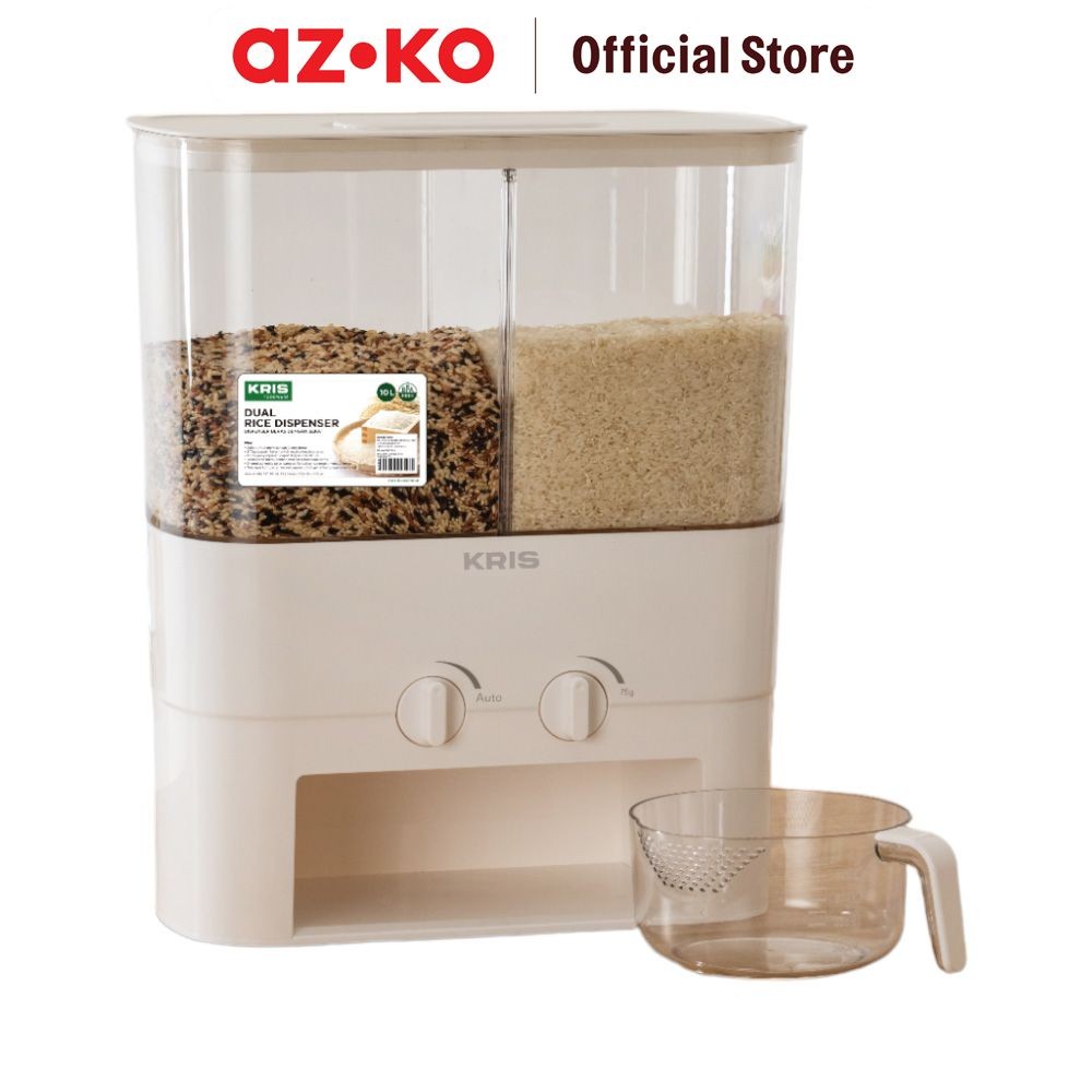 Jual AZKO Kris 10 kg Tempat Beras - Putih Rice Container Food Grade ...