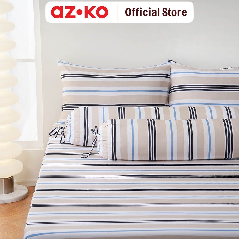 Jual AZKO Sleeplite Set Seprai Microfiber Stripe Jesse Sprei Seprai ...