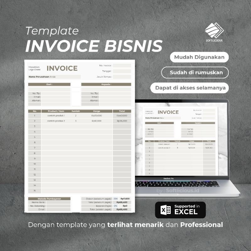 Jual [PREMIUM] Template INVOICE penjualan Bisnis | mudah digunakan ...